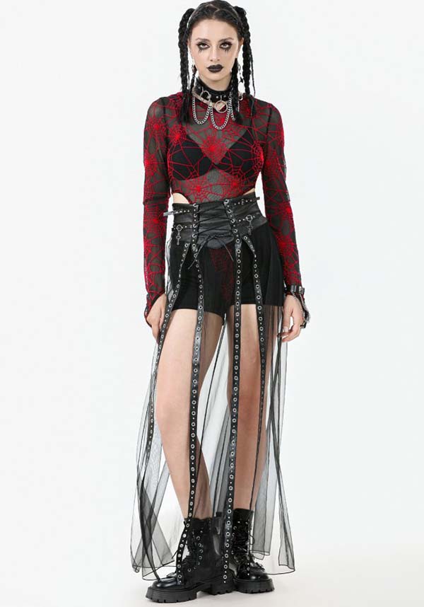 Tangled Up Mesh | MAXI SKIRT