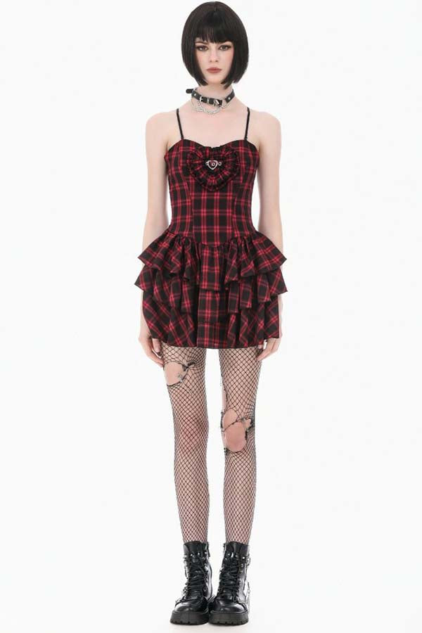 Red Black Tartan | CAMI DRESS