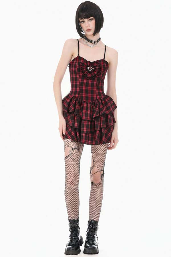 Red Black Tartan | CAMI DRESS