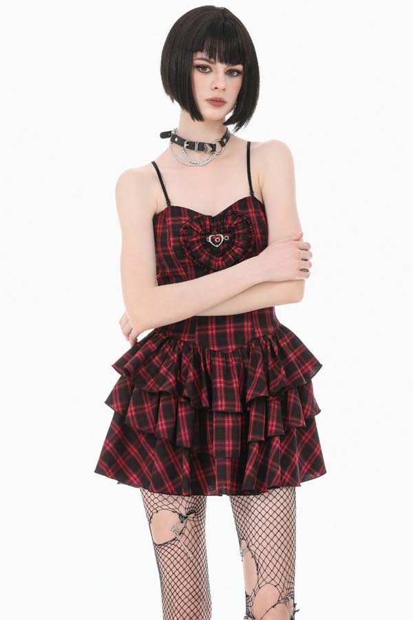 Red Black Tartan | CAMI DRESS