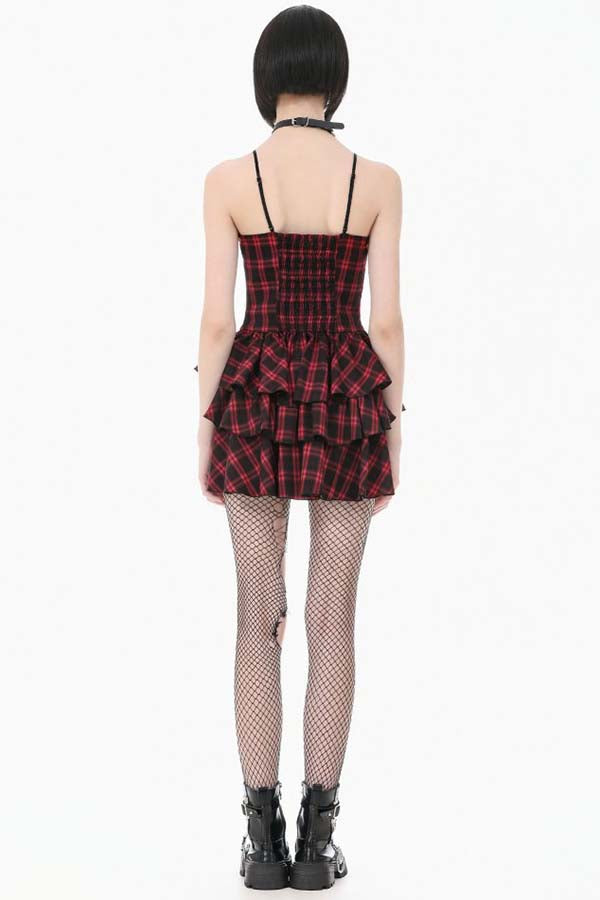Red Black Tartan | CAMI DRESS
