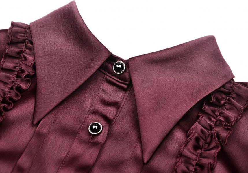 Red Wine Diamond | TOP - Beserk - all, all clothing, all ladies clothing, burgandy, burgundy, clickfrenzy15-2023, clothing, DIL220427, discountapp, fp, frill, girls top, ladies clothing, ladies top, may22, office, office clothing, R220522, red, repriced090623, short sleeved top, tees and tops, top, tops, tshirts and tops, womens top, work