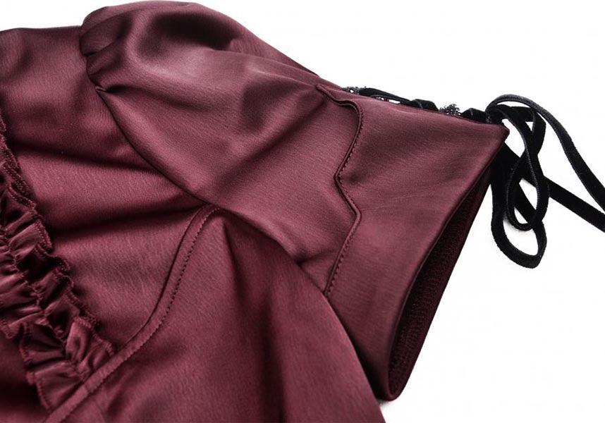 Red Wine Diamond | TOP - Beserk - all, all clothing, all ladies clothing, burgandy, burgundy, clickfrenzy15-2023, clothing, DIL220427, discountapp, fp, frill, girls top, ladies clothing, ladies top, may22, office, office clothing, R220522, red, repriced090623, short sleeved top, tees and tops, top, tops, tshirts and tops, womens top, work