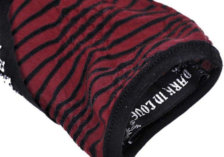 Sanguine | FINGERLESS GLOVES - Beserk - accessories, all, all ladies, clickfrenzy15-2023, cuffs, dark in love, DIL220811, discountapp, fingerless, fp, gloves and armwarmers, googleshopping, goth, gothic, grunge, ladies, ladies accessories, punk, R130922, red, red and black, sep22, Sept, stripe, striped, stripes, stripey, winter, winter clothing, winter wear, women, womens