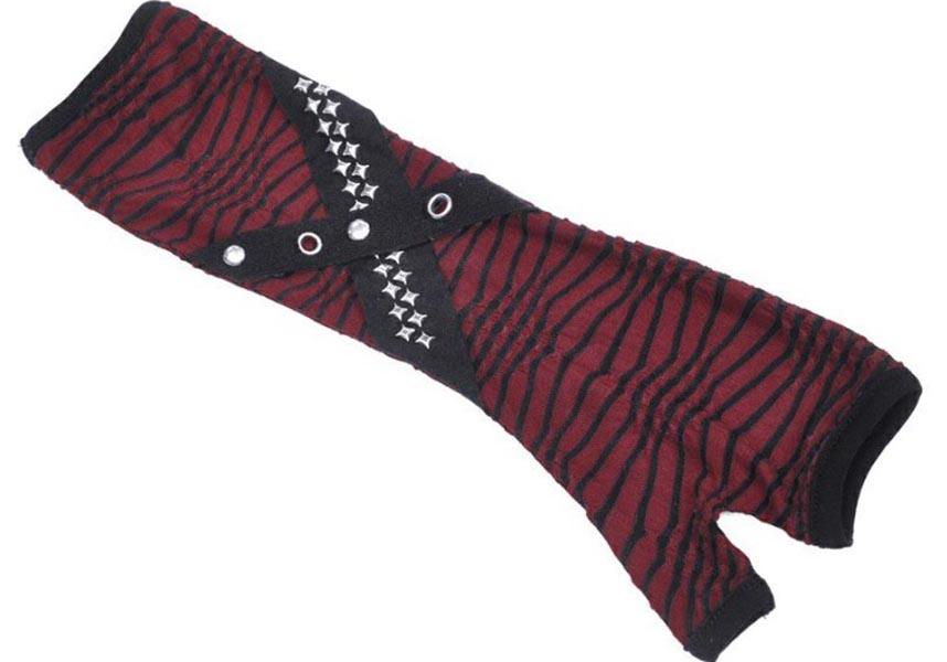 Sanguine | FINGERLESS GLOVES - Beserk - accessories, all, all ladies, clickfrenzy15-2023, cuffs, dark in love, DIL220811, discountapp, fingerless, fp, gloves and armwarmers, googleshopping, goth, gothic, grunge, ladies, ladies accessories, punk, R130922, red, red and black, sep22, Sept, stripe, striped, stripes, stripey, winter, winter clothing, winter wear, women, womens