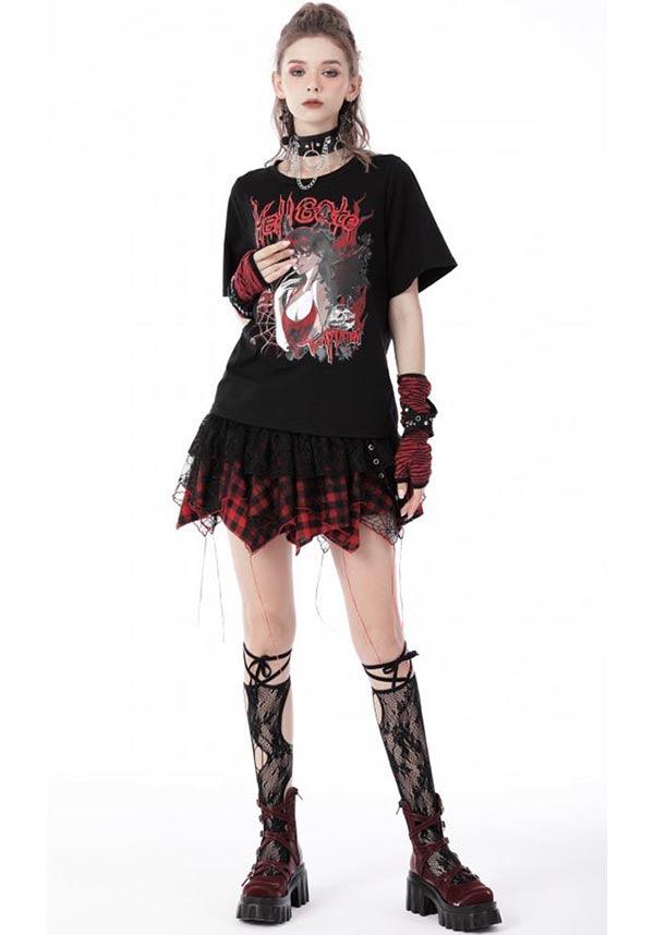 Sanguine | FINGERLESS GLOVES - Beserk - accessories, all, all ladies, clickfrenzy15-2023, cuffs, dark in love, DIL220811, discountapp, fingerless, fp, gloves and armwarmers, googleshopping, goth, gothic, grunge, ladies, ladies accessories, punk, R130922, red, red and black, sep22, Sept, stripe, striped, stripes, stripey, winter, winter clothing, winter wear, women, womens