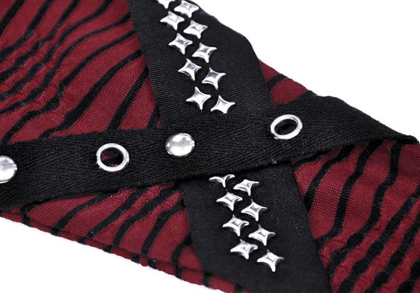 Sanguine | FINGERLESS GLOVES - Beserk - accessories, all, all ladies, clickfrenzy15-2023, cuffs, dark in love, DIL220811, discountapp, fingerless, fp, gloves and armwarmers, googleshopping, goth, gothic, grunge, ladies, ladies accessories, punk, R130922, red, red and black, sep22, Sept, stripe, striped, stripes, stripey, winter, winter clothing, winter wear, women, womens