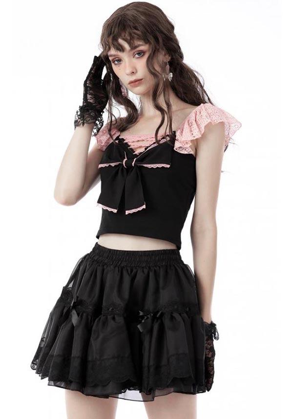 Shadow | SKIRT - Beserk - all, all clothing, all ladies clothing, black, bow, clickfrenzy15-2023, clothing, DIL220811, discountapp, flare skirt, fp, googleshopping, goth, gothic, kawaii, lace, ladies clothing, ladies skirt, lolita, mini skirt, R130922, ruffle, sep22, Sept, short skirt, skirt, skirts, women, womens, womens skirt