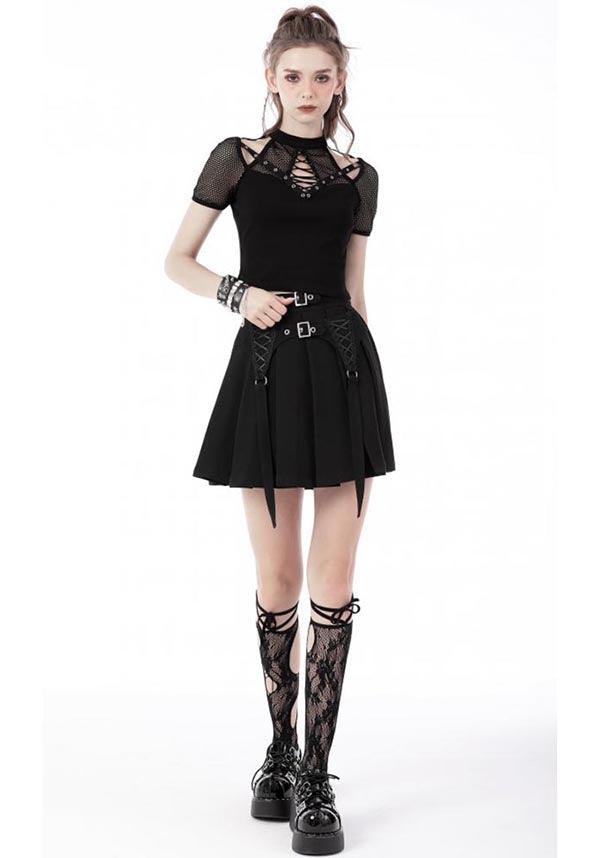 Visceral | SKIRT - Beserk - all, all clothing, all ladies clothing, anime skirt, black, buckle, buckles, clickfrenzy15-2023, clothing, dark in love, DIL220811, discountapp, festival, fp, googleshopping, goth, gothic, grunge, jfashion, kawaii, ladies clothing, ladies skirt, pleated, R130922, repriced090623, sep22, Sept, short skirt, skater skirt, skirt, skirts, street ware, street wear, streetwear, techwear, womens skirt