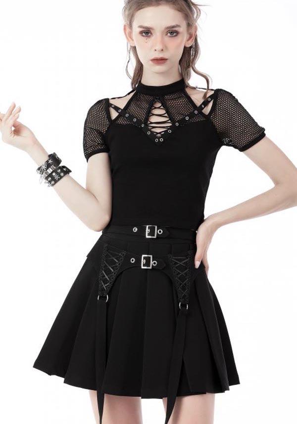 Visceral | SKIRT - Beserk - all, all clothing, all ladies clothing, anime skirt, black, buckle, buckles, clickfrenzy15-2023, clothing, dark in love, DIL220811, discountapp, festival, fp, googleshopping, goth, gothic, grunge, jfashion, kawaii, ladies clothing, ladies skirt, pleated, R130922, repriced090623, sep22, Sept, short skirt, skater skirt, skirt, skirts, street ware, street wear, streetwear, techwear, womens skirt
