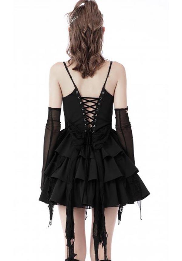 Wren | DRESS - Beserk - all, all clothing, all ladies clothing, black, clickfrenzy15-2023, clothing, corset, dark in love, DIL220811, discountapp, dress, dressapril25, dresses, formal, fp, googleshopping, goth, gothic, grunge, ladies clothing, ladies dress, ladies dresses, layered, little black dress, mini dress, mini dresses, punk, R130922, ribbon, sep22, Sept, short dress, short dresses, witch, witches, witchy, women, womens, womens dress, womens dresses