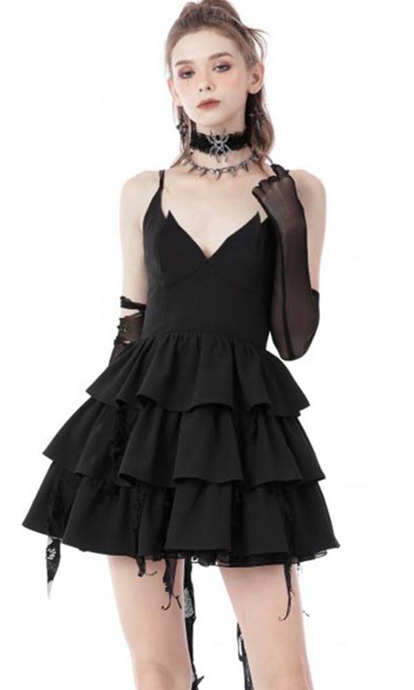 Wren | DRESS - Beserk - all, all clothing, all ladies clothing, black, clickfrenzy15-2023, clothing, corset, dark in love, DIL220811, discountapp, dress, dressapril25, dresses, formal, fp, googleshopping, goth, gothic, grunge, ladies clothing, ladies dress, ladies dresses, layered, little black dress, mini dress, mini dresses, punk, R130922, ribbon, sep22, Sept, short dress, short dresses, witch, witches, witchy, women, womens, womens dress, womens dresses