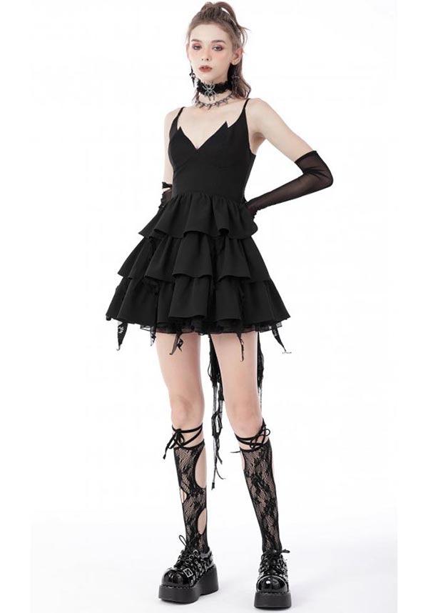 Wren | DRESS - Beserk - all, all clothing, all ladies clothing, black, clickfrenzy15-2023, clothing, corset, dark in love, DIL220811, discountapp, dress, dressapril25, dresses, formal, fp, googleshopping, goth, gothic, grunge, ladies clothing, ladies dress, ladies dresses, layered, little black dress, mini dress, mini dresses, punk, R130922, ribbon, sep22, Sept, short dress, short dresses, witch, witches, witchy, women, womens, womens dress, womens dresses