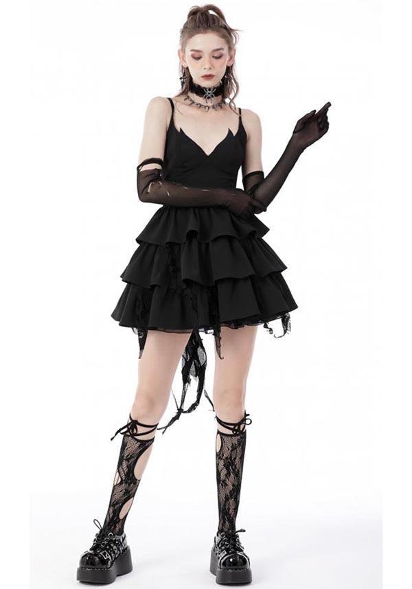 Wren | DRESS - Beserk - all, all clothing, all ladies clothing, black, clickfrenzy15-2023, clothing, corset, dark in love, DIL220811, discountapp, dress, dressapril25, dresses, formal, fp, googleshopping, goth, gothic, grunge, ladies clothing, ladies dress, ladies dresses, layered, little black dress, mini dress, mini dresses, punk, R130922, ribbon, sep22, Sept, short dress, short dresses, witch, witches, witchy, women, womens, womens dress, womens dresses