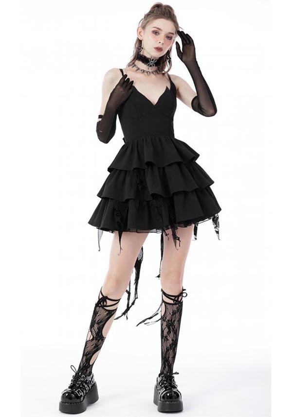 Wren | DRESS - Beserk - all, all clothing, all ladies clothing, black, clickfrenzy15-2023, clothing, corset, dark in love, DIL220811, discountapp, dress, dressapril25, dresses, formal, fp, googleshopping, goth, gothic, grunge, ladies clothing, ladies dress, ladies dresses, layered, little black dress, mini dress, mini dresses, punk, R130922, ribbon, sep22, Sept, short dress, short dresses, witch, witches, witchy, women, womens, womens dress, womens dresses