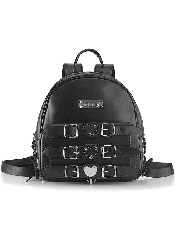 black faux leather backpack australia Demonia Vegan [Black] Mini Laptop Backpack with Pencil castin reel Length/Power:9'6