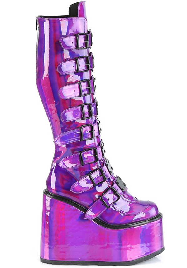 Demonia purple boots shop
