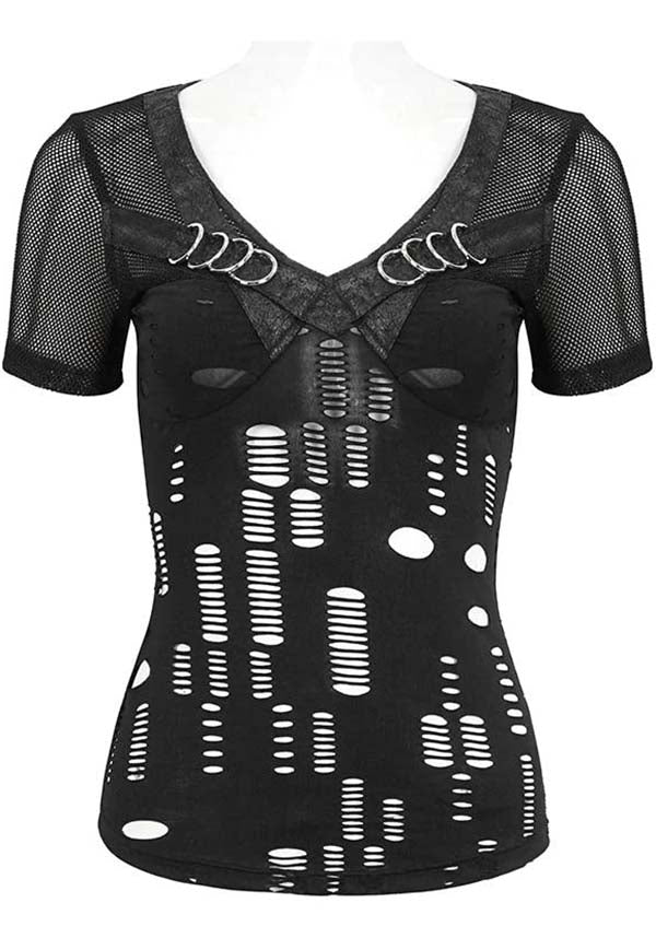 Broken Cyber Distressed Mesh | T-SHIRT