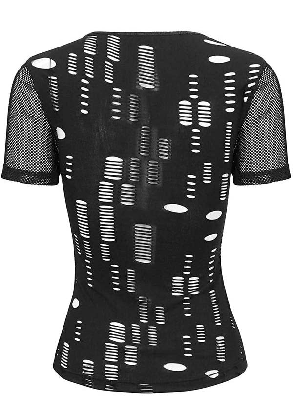 Broken Cyber Distressed Mesh | T-SHIRT