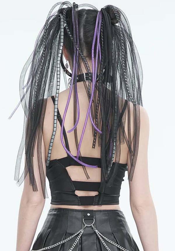 Cyber Goth Net | LACE UP TOP