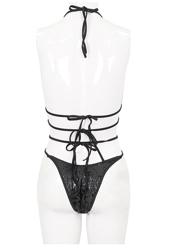 Pentagram Print Lace Up | SWIMSUIT SET*