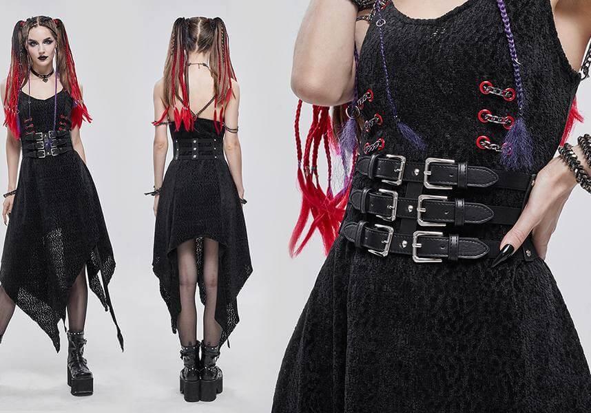 Triple Threat | BELT - Beserk - accessories, all, all ladies, belt, belts and buckles, black, clickfrenzy15-2023, discountapp, DV090921, fp, garters and harnesses, girdle, goth, gothic, gothic accessories, ladies, ladies accessories, oct21, R261021, waist belt