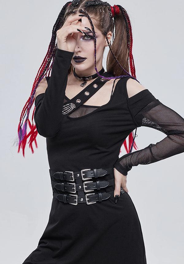 Triple Threat | BELT - Beserk - accessories, all, all ladies, belt, belts and buckles, black, clickfrenzy15-2023, discountapp, DV090921, fp, garters and harnesses, girdle, goth, gothic, gothic accessories, ladies, ladies accessories, oct21, R261021, waist belt