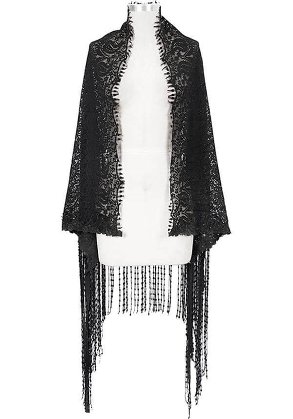 Viola | LACE SHAWL^ - Beserk - accessories, all, all clothing, all ladies, all ladies clothing, aug21, black, clickfrenzy15-2023, clothing, discountapp, DV230721, edgy, formal, fp, fringing, goth, gothic, gothic accessories, ladies, ladies accessories, ladies clothing, ladies outerwear, outerwear, R310821, scarf, shawl, shrug