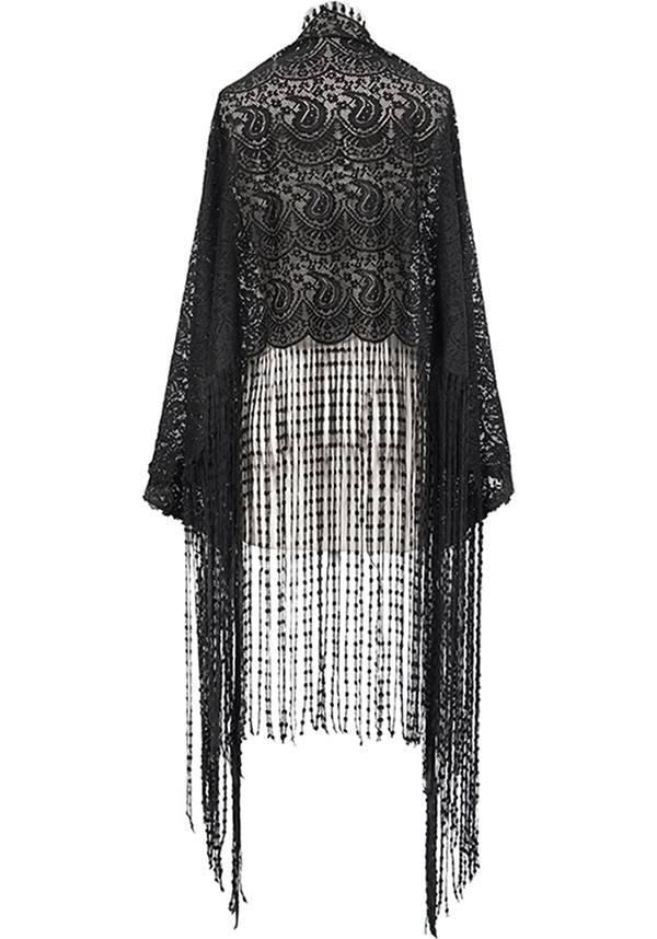 Viola | LACE SHAWL^ - Beserk - accessories, all, all clothing, all ladies, all ladies clothing, aug21, black, clickfrenzy15-2023, clothing, discountapp, DV230721, edgy, formal, fp, fringing, goth, gothic, gothic accessories, ladies, ladies accessories, ladies clothing, ladies outerwear, outerwear, R310821, scarf, shawl, shrug