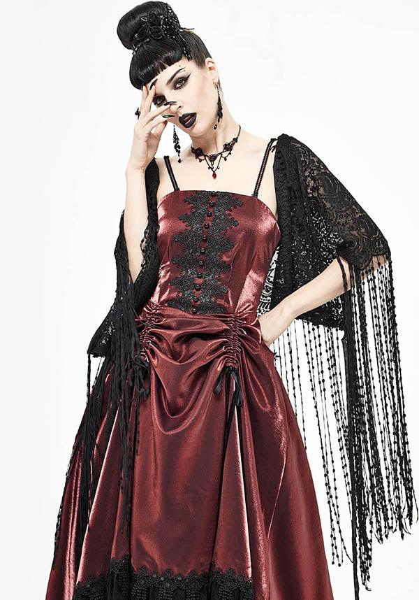 Viola | LACE SHAWL^ - Beserk - accessories, all, all clothing, all ladies, all ladies clothing, aug21, black, clickfrenzy15-2023, clothing, discountapp, DV230721, edgy, formal, fp, fringing, goth, gothic, gothic accessories, ladies, ladies accessories, ladies clothing, ladies outerwear, outerwear, R310821, scarf, shawl, shrug