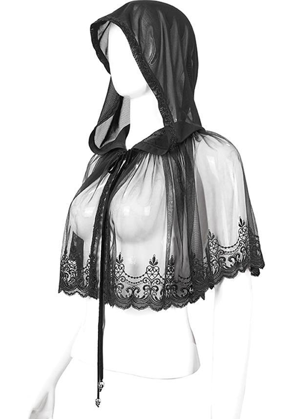 Void Century | HOODED CAPELET - Beserk - all, all clothing, all ladies, all ladies clothing, aug21, black, cape, clickfrenzy15-2023, clothing, discountapp, DV230721, edgy, fp, goth, gothic, hood, hooded, hoodie, hoodies, hoody, lace, lacey, ladies, ladies clothing, ladies outerwear, outerwear, R310821, renaissance, womens hoodie
