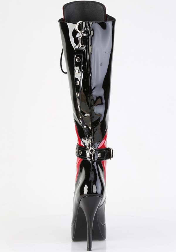 Dark red patent boots 2025