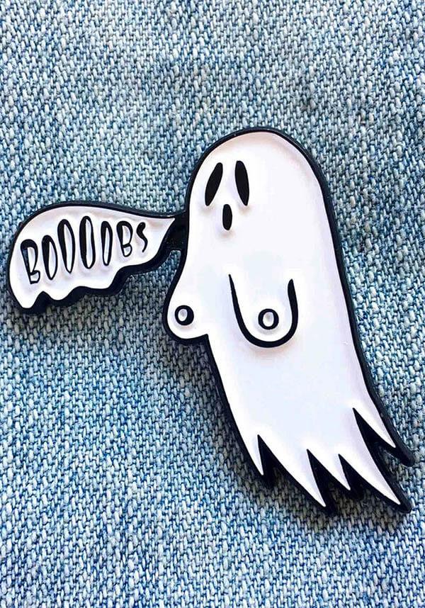 Boooobs Ghost | ENAMEL PIN - Beserk - accessories, all, badge, clickfrenzy15-2023, discountapp, EC5358, enamel pin, fp, ghost, gift, gift idea, gift ideas, gifts, gothic accessories, gothic gifts, ladies accessories, mar22, mens, mens accessories, pin, pins and badges, R310322