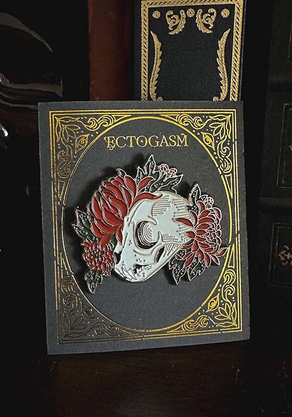 Cat Skull and Flowers | ENAMEL PIN*