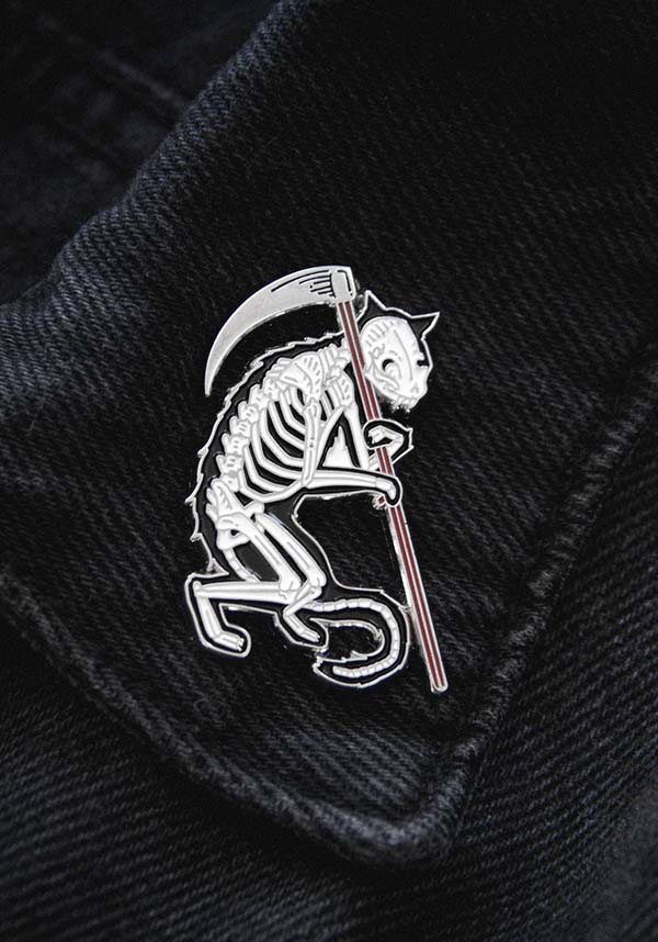 Grim Reaper Skeleton Cat | ENAMEL PIN*
