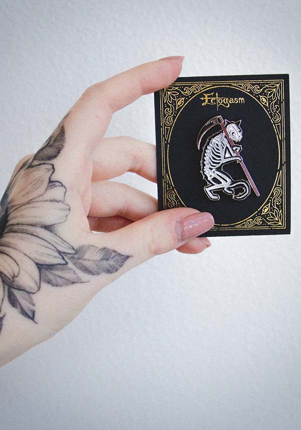 Grim Reaper Skeleton Cat | ENAMEL PIN*