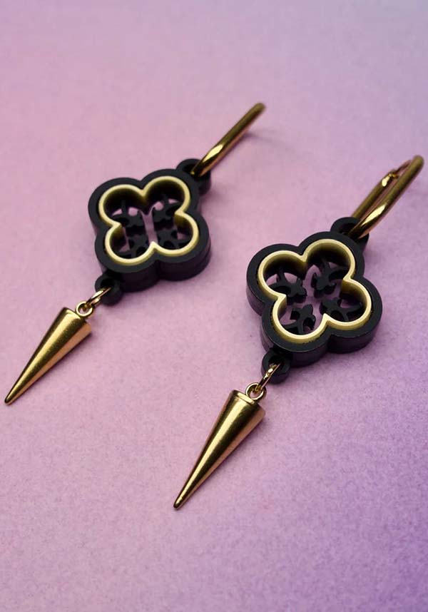 Aurum Noir Gothic Gold Quatrefoil | EARRINGS