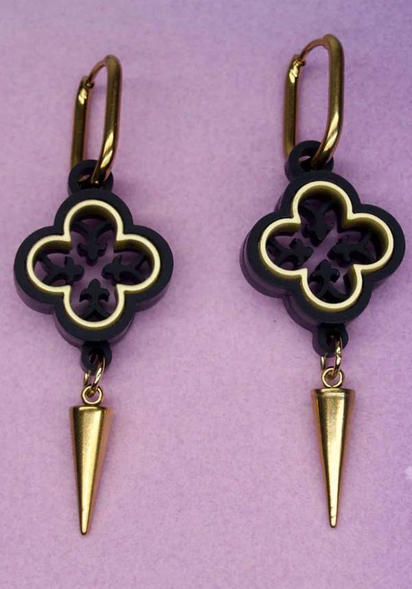 Aurum Noir Gothic Gold Quatrefoil | EARRINGS