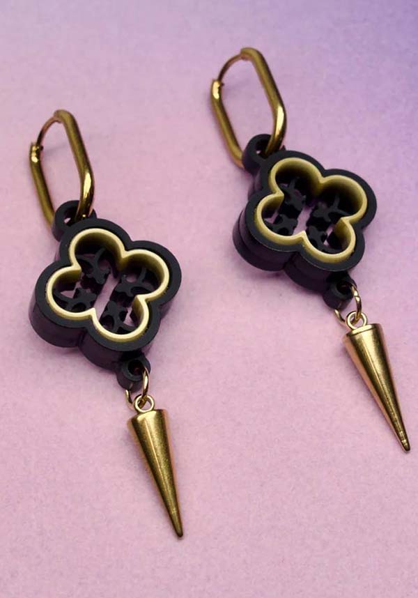 Aurum Noir Gothic Gold Quatrefoil | EARRINGS