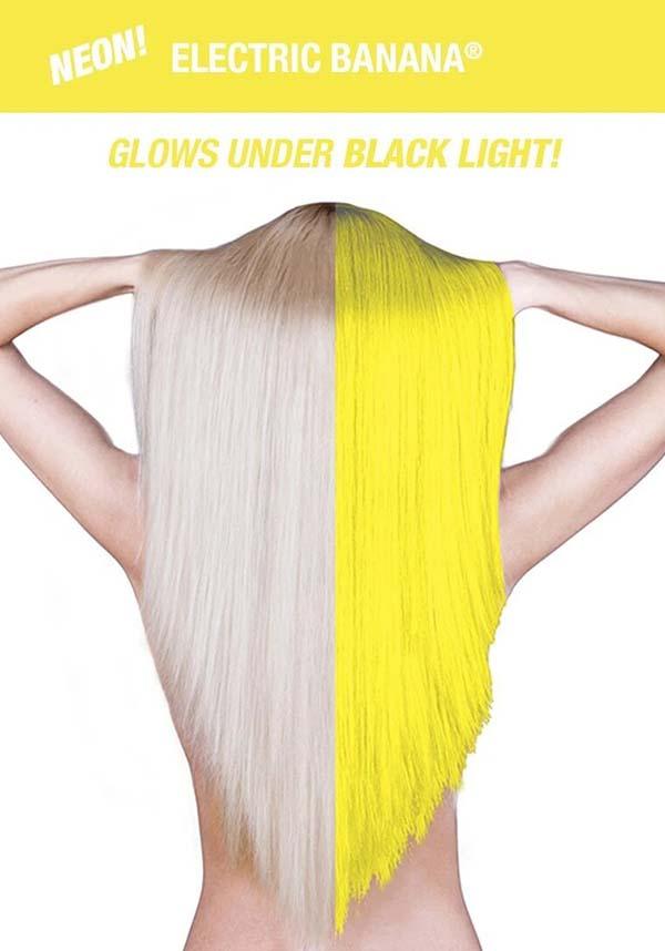 Electric Banana | CLASSIC COLOUR - Beserk - all, clickfrenzy15-2023, cosmetics, cpgstinc, discountapp, dye, ebaymp, fp, hair, hair colour, hair dye, hair yellow, labeluvreactive, labelvegan, manic panic, manic panic hair, mermaid, rainbow, uv, uv reactive, uvreactive, uvreactive1, vegan, yellow