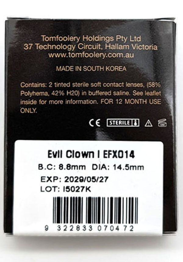 Evil Clown I | COSTUME CONTACT LENSES