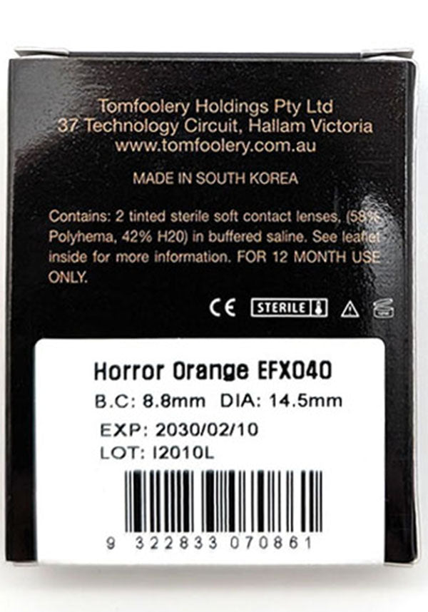 Horror Orange | COSTUME CONTACT LENSES