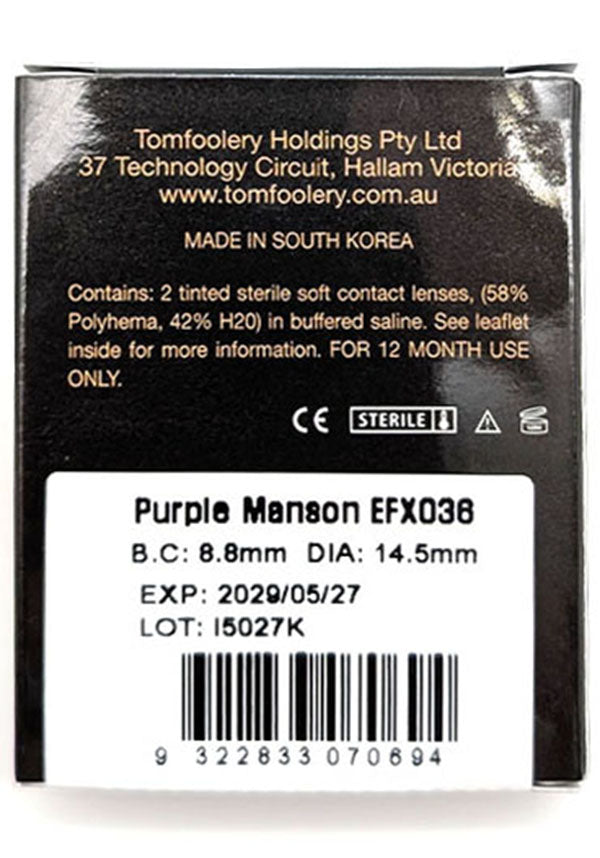 Purple Manson | COSTUME CONTACT LENSES