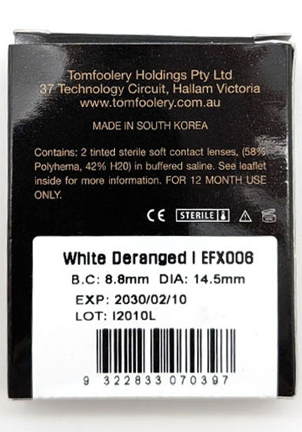 White Deranged I | COSTUME CONTACT LENSES