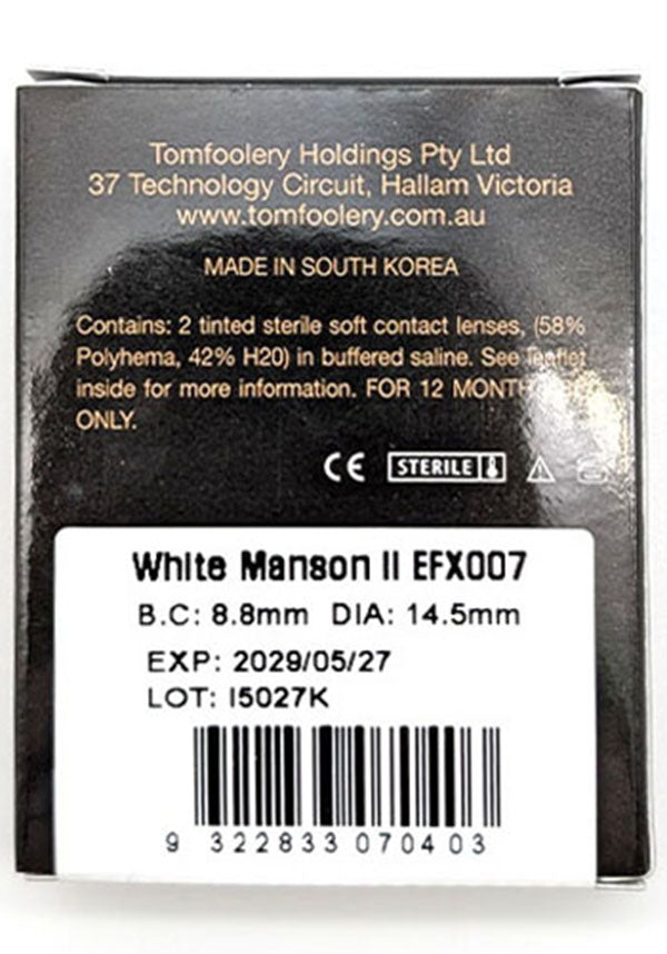 White Manson II | COSTUME CONTACT LENSES