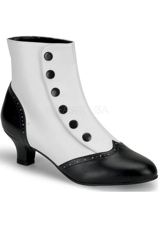 FLORA-1023 | White [PREORDER] - Beserk - all, boots [preorder], bordello, bordello shoes, buttons, clickfrenzy15-2023, discountapp, fp, labelpreorder, ppo, preorder, retro, shoes, white