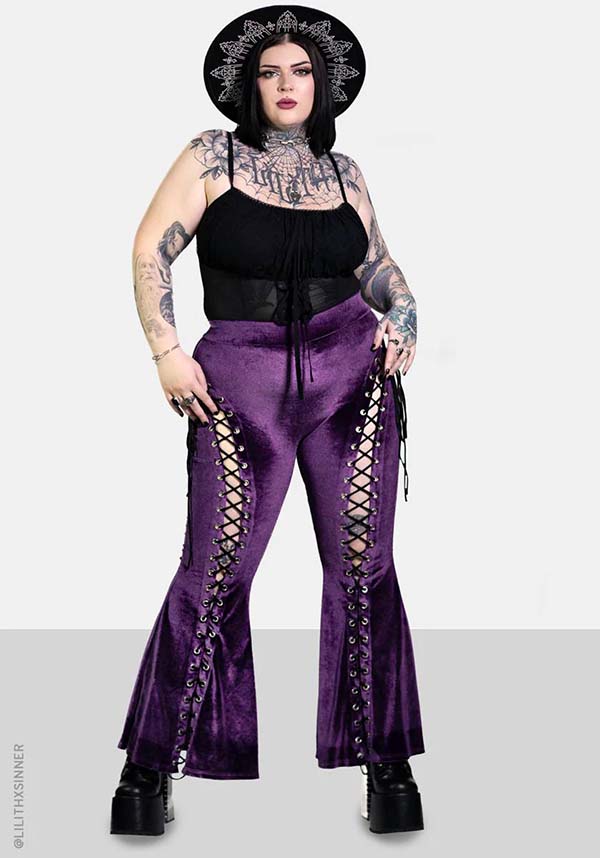 Amethyst Alice Lace up | FLARE PANTS*