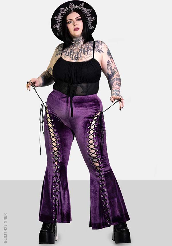 Amethyst Alice Lace up | FLARE PANTS*
