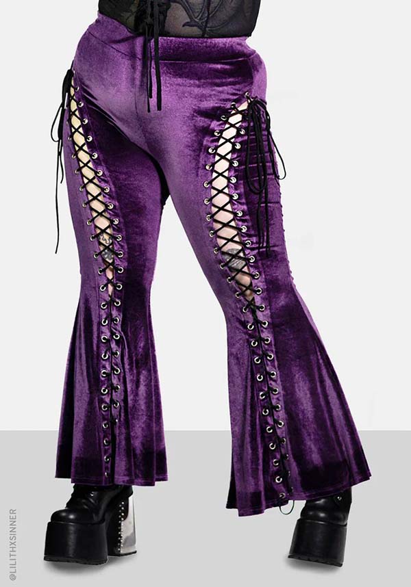 Amethyst Alice Lace up | FLARE PANTS*