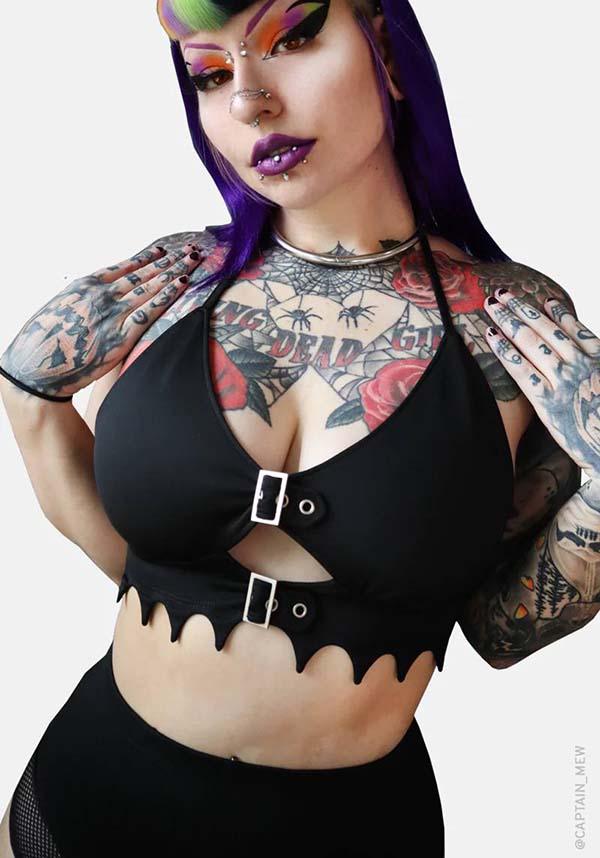 Blood Lust | BIKINI TOP - Beserk - all, all clothing, all ladies clothing, bat wing, bat wings, bathers, batwing, batwings, bikini, black, buckle, buckles, clickfrenzy15-2023, clothing, coven, dec22, discountapp, exclusive, FI5926689, fp, googleshopping, goth, gothic, labelexclusive, ladies clothing, plus size, R011222, swim suit, swim wear, swimmers, swimsuit, swimwear, togs, top, witchy